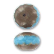 Cuentas en forma de donut de 17 x 11 mm - Turquesa opaca travertino x1
