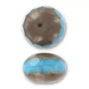 Cuentas en forma de donut de 17 x 11 mm - Turquesa opaca travertino x1