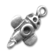 Dije aero 18 mm plateado antiguo x1