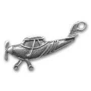 Dije avión 35 mm plateado antiguo x1