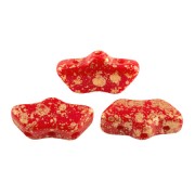 Delos® par Puca® 6x11 mm - Opaque Red Coral Gold Splash x10g|raw }}
