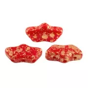 Delos® par Puca® 6x11 mm - Opaque Red Coral Gold Splash x10g