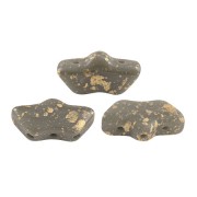 Delos® par Puca® 6x11 mm - Opaque Dark Grey Gold Splash x10g