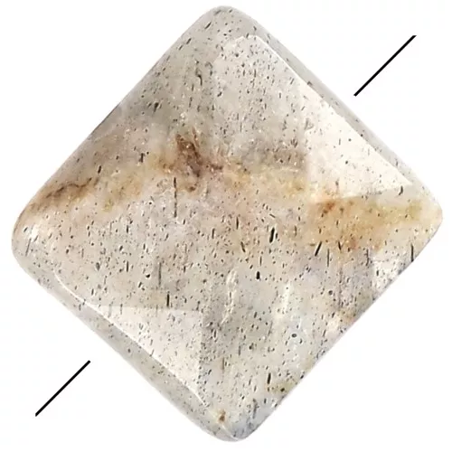 Cuenta facetada cuadrada 12 mm de piedra gema - Labradorite x1