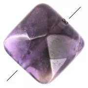 Cuenta facetada cuadrada 12 mm de piedra gema - Amethyste x1