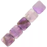 Cuenta facetada cuadrada 12 mm de piedra gema - Amethyste x1