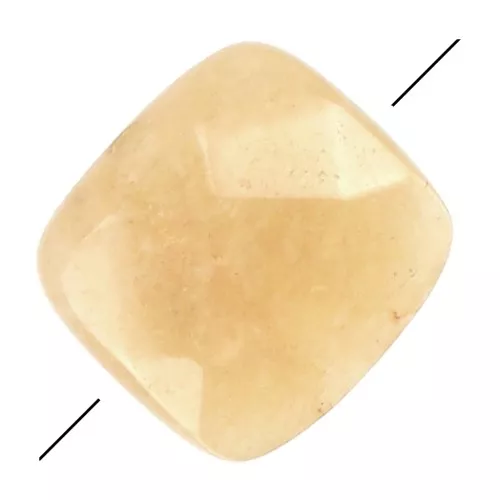 Cuenta facetada cuadrada 12 mm de piedra gema - Jade teintée - Jaune x1