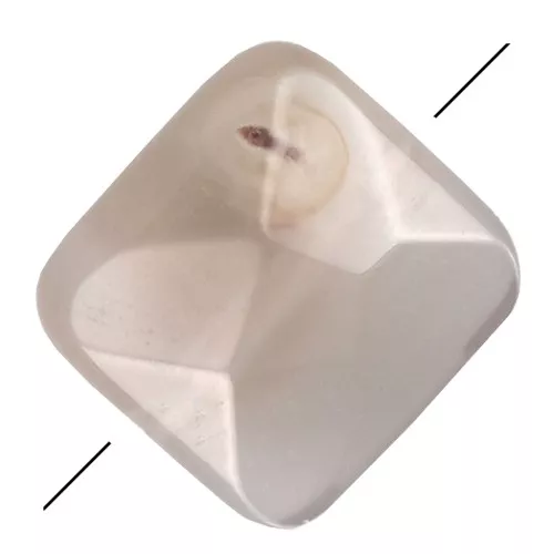Cuenta facetada cuadrada 12 mm de piedra gema - Agate Grise x1