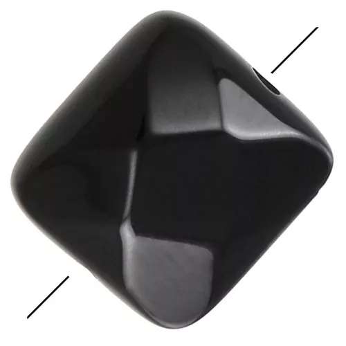 Cuenta facetada cuadrada 12 mm de piedra gema - Agate Negrae x1
