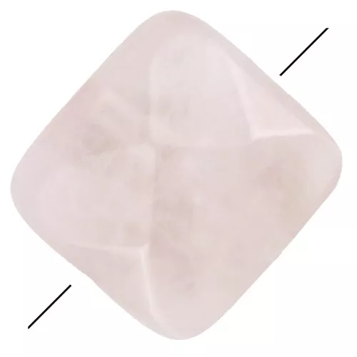 Cuenta facetada cuadrada 12 mm de piedra gema - Quartz rose x1