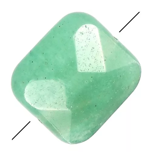 Cuenta facetada cuadrada 12 mm de piedra gema - Aventurine x1