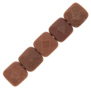 Cuenta facetada cuadrada 12 mm en Gold Stone - Imitation Pierre de Soleil x1