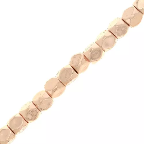 Mini perles facetadas polígonos de imitación hematitas 3 mm - Dorado rose x40cm