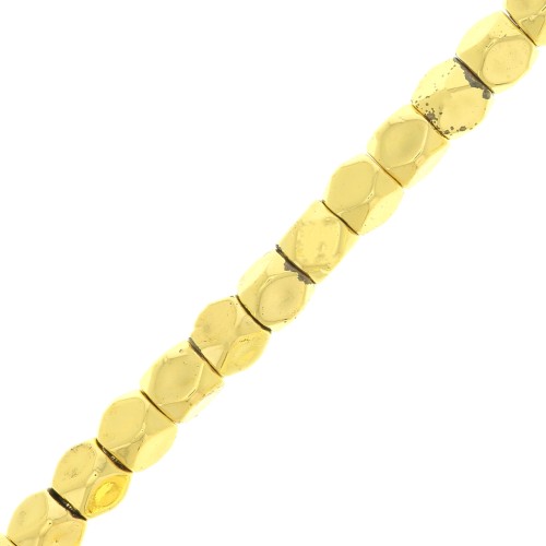 Mini perles facetadas polígonos de imitación hematitas 3 mm - Dorado x40cm