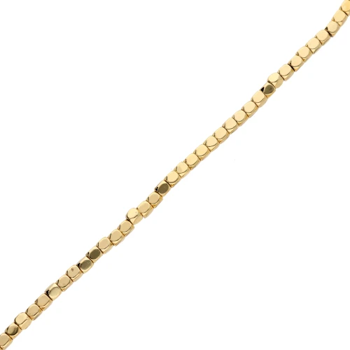Mini perles facetadas polígonos de imitación hematitas 3 mm - Dorado x40cm