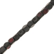 Mini cuentas facetadas polígonos de imitación hematitas 3 mm - Jet AB x40cm