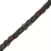 Mini cuentas facetadas polígonos de imitación hematitas 3 mm - Jet AB x40cm