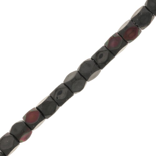 Mini cuentas facetadas polígonos de imitación hematitas 3 mm - Jet AB x40cm