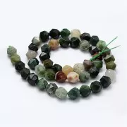 Cuentas hexagonal 8x7 mm piedra gema Agate Indienne x10