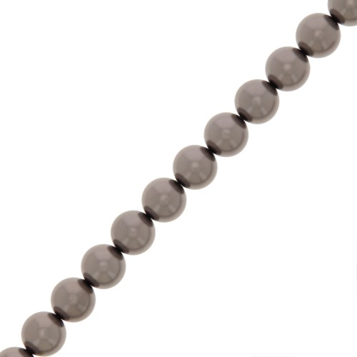 Cuentas nacaradas Preciosa - Round Pearl Maxima - 5 mm Pearl Effect Dark Grey x25