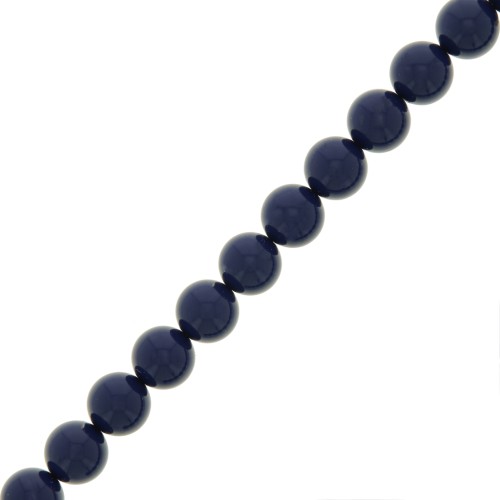 Cuentas nacaradas Preciosa - Round Pearl Maxima - 5 mm Navy Blue x25