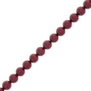 Cuentas nacaradas Preciosa - Round Pearl Maxima - 5 mm Pearl Effect Bordeaux x25