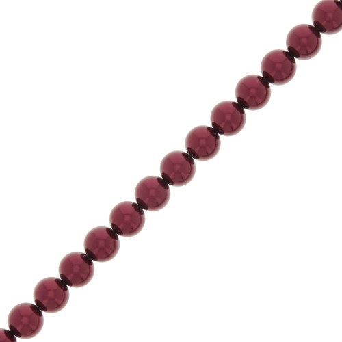 Cuentas nacaradas Preciosa - Round Pearl Maxima - 5 mm Pearl Effect Bordeaux x25