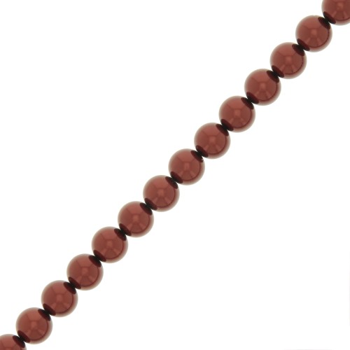 Cuentas nacaradas Preciosa - Round Maxima - 6 mm Pearl Effect Dark Copper x20