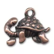 Dije tortuga 13 mm cobre antiguo x1