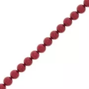 Cuentas nacaradas Preciosa - Round Maxima 4 mm Pearl Effect Red x30