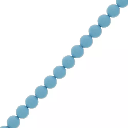 Cuentas nacaradas Preciosa Round Pearl Maxima - 8 mm Opaque Aqua Blue x10
