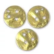 Cequies ajados estrellados 15 mm dorado con oro fino x5