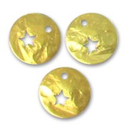 Cequies ajados estrellados 10 mm dorado con oro fino x5|raw }}