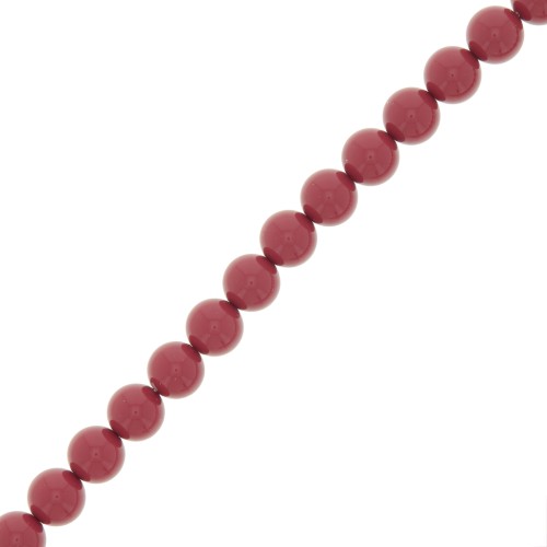 Cuentas nacaradas Preciosa Round Pearl Maxima - 8 mm Cranberry x10