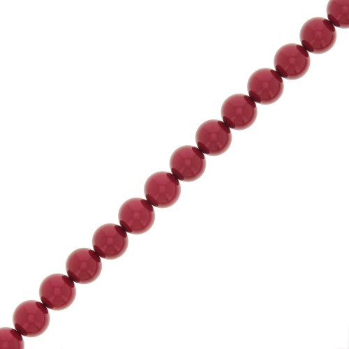 Cuentas nacaradas Preciosa Round Pearl Maxima - 8 mm Pearl Effect Red x10