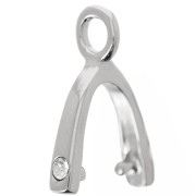 Broche colgante strass 18 mm - Bronce blanco x1|raw }}