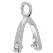 Broche colgante strass 18 mm - Bronce blanco x1