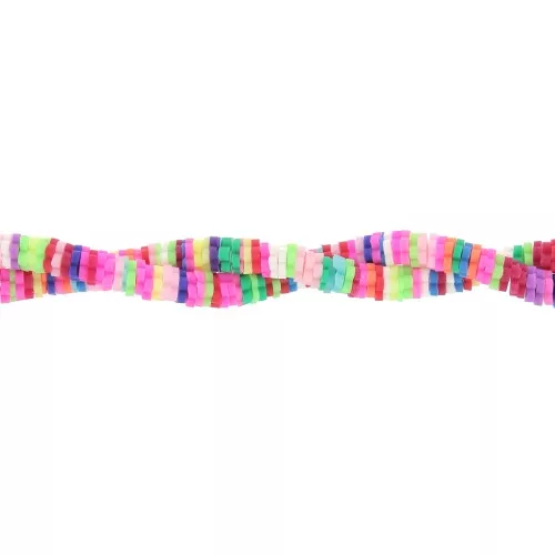 Arandelas flores Heishi de arcilla polimérica 4.5x1 mm - Multicolore x40 cm