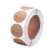 Etiquetas autoadhesivas 25 mm - Handmade with Love - Marrón - Negro - Rojo x500|raw }}