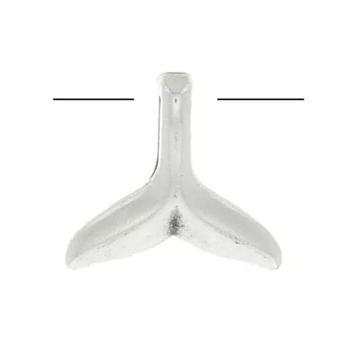 Dije cola de sirena 10 mm - Chapado Plateado envejecido