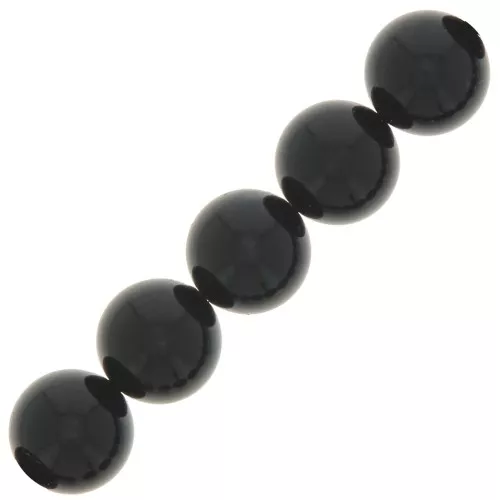 Cuentas nacaradas Preciosa Round Pearl Maxima - 12 mm Magic Black x6