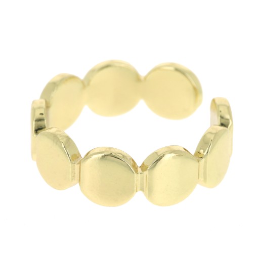 Anillo ajustable - con redondas 6 mm estilo minimalista - Dorado x1