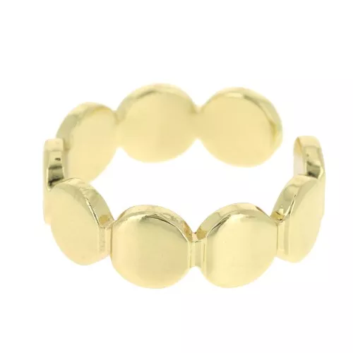 Anillo ajustable - con redondas 6 mm estilo minimalista - Dorado x1