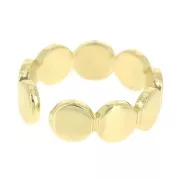 Anillo ajustable - con redondas 6 mm estilo minimalista - Dorado x1