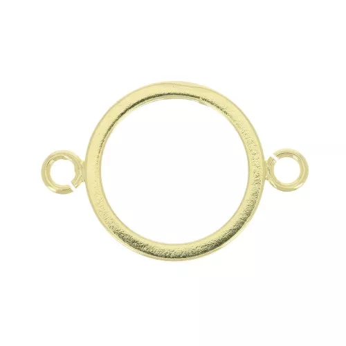Entrepieza círculo hueco 2 anillas abierta 22x15 mm - Dorado x1