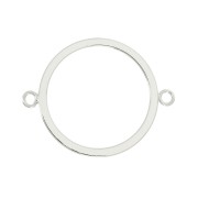 Entrepieza círculo hueco 2 anillas abierta 22x15 mm - Rodiado x1