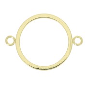 Entrepieza círculo hueco 2 anillas abierta 27x20 mm - Dorado x1