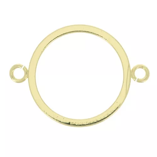 Entrepieza círculo hueco 2 anillas abierta 27x20 mm - Dorado x1
