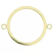 Entrepieza círculo hueco 2 anillas abierta 32x25 mm - Dorado x1