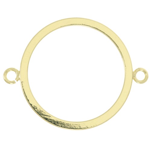 Entrepieza círculo hueco 2 anillas abierta 32x25 mm - Dorado x1